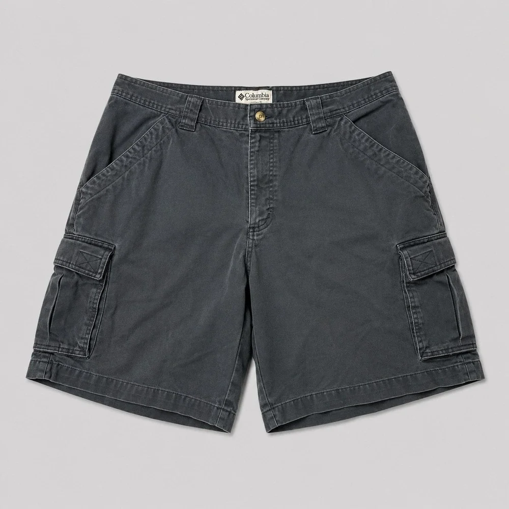 Columbia Mens 38 Cargo Shorts Blue Outdoor Hiking Utility Cotton Casual